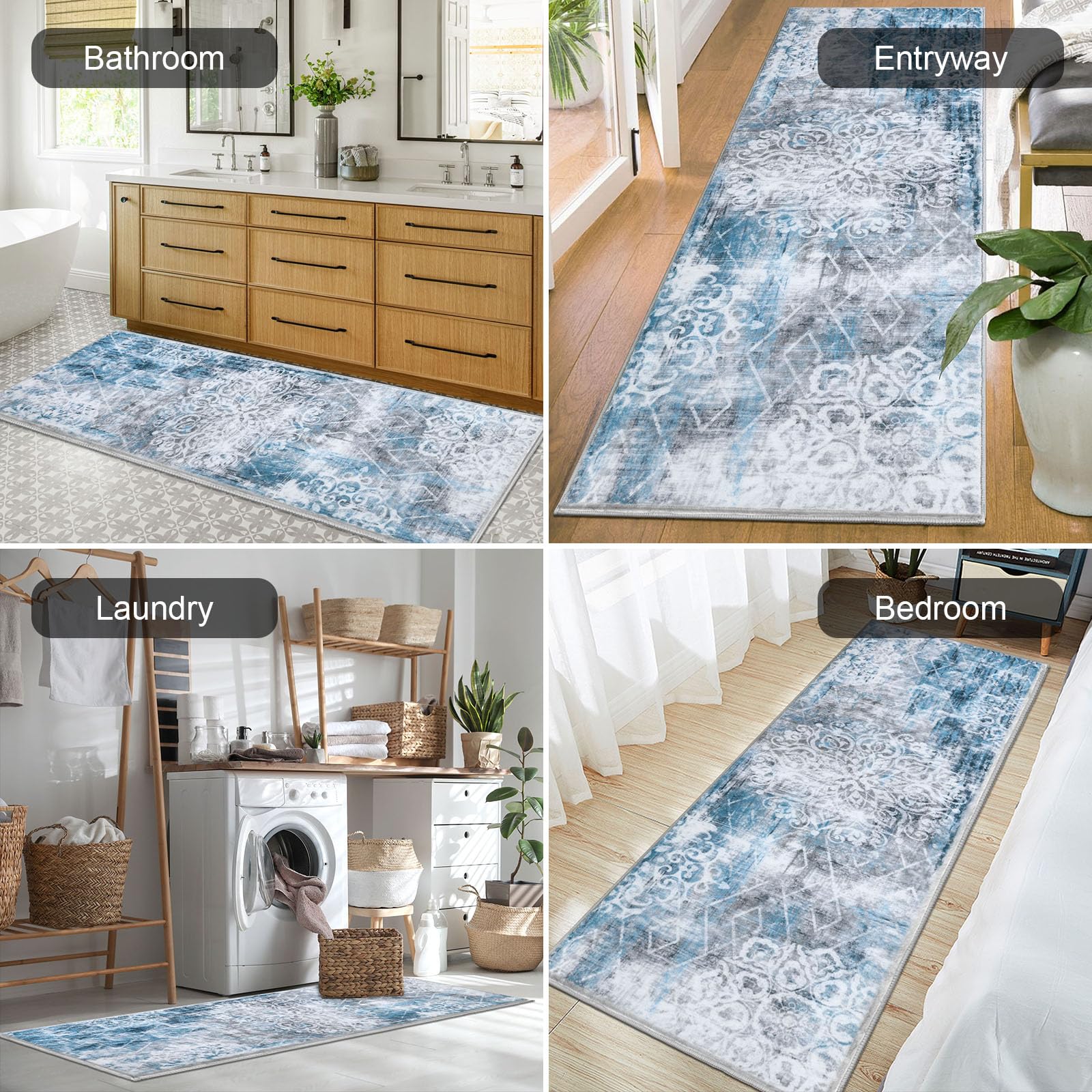 HEBE RUGS runner placed in kitchen offering floor protection and style
