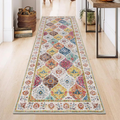 HEBE RUGS floral distressed pattern detail for vintage aesthetic