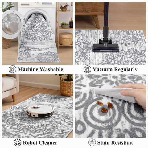 HEBE RUGS runner placed in kitchen adding style and floor protection