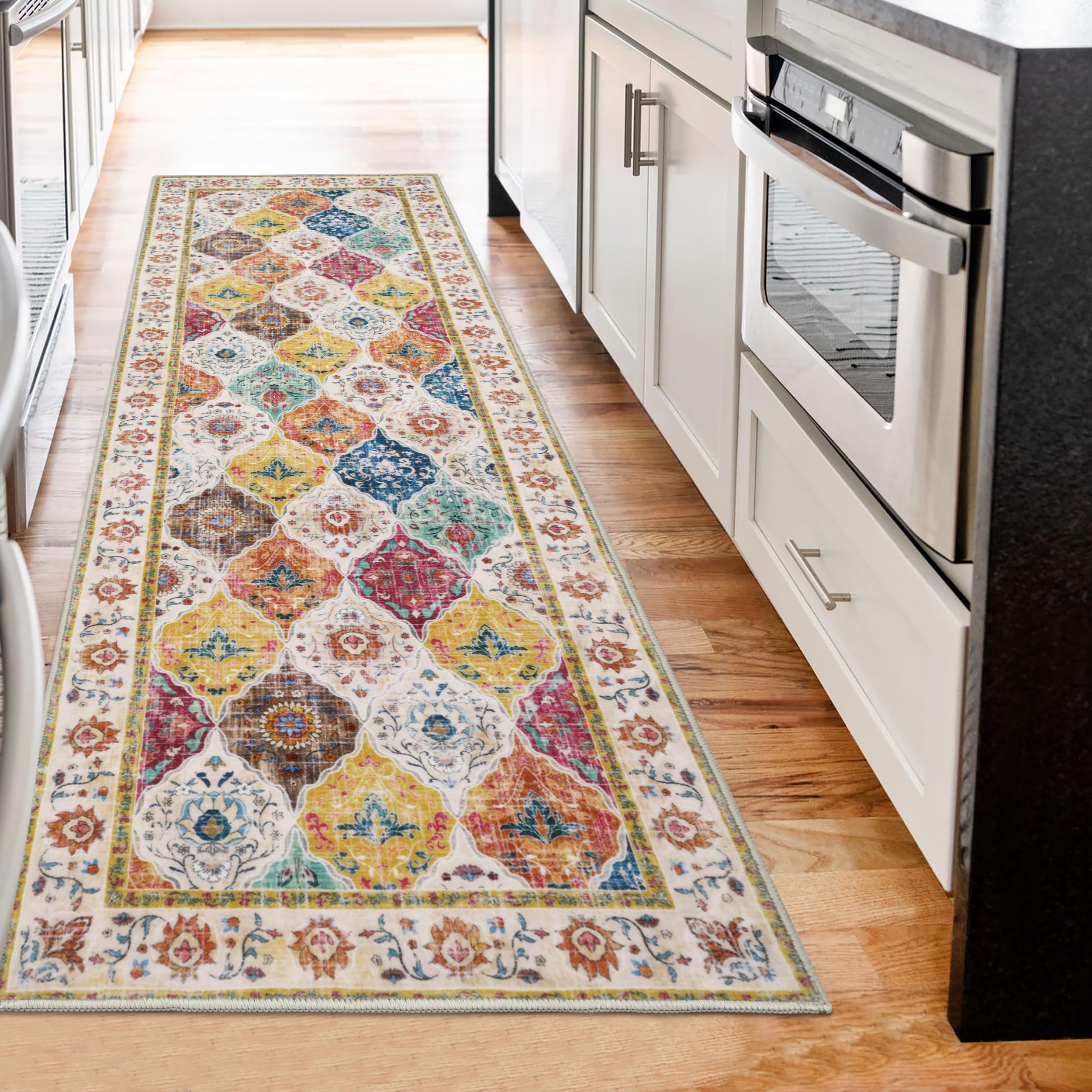 HEBE RUGS runner beside door to show 2x6 size and real scale
