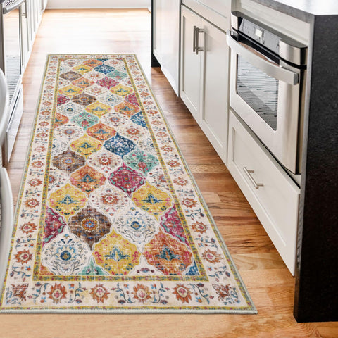 HEBE RUGS runner beside door to show 2x6 size and real scale