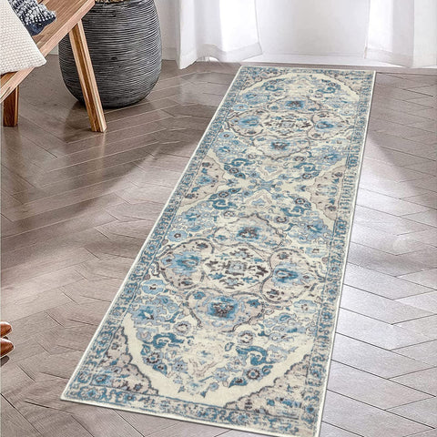 HEBE RUGS placed in washing machine demonstration indicating machine-washable convenience