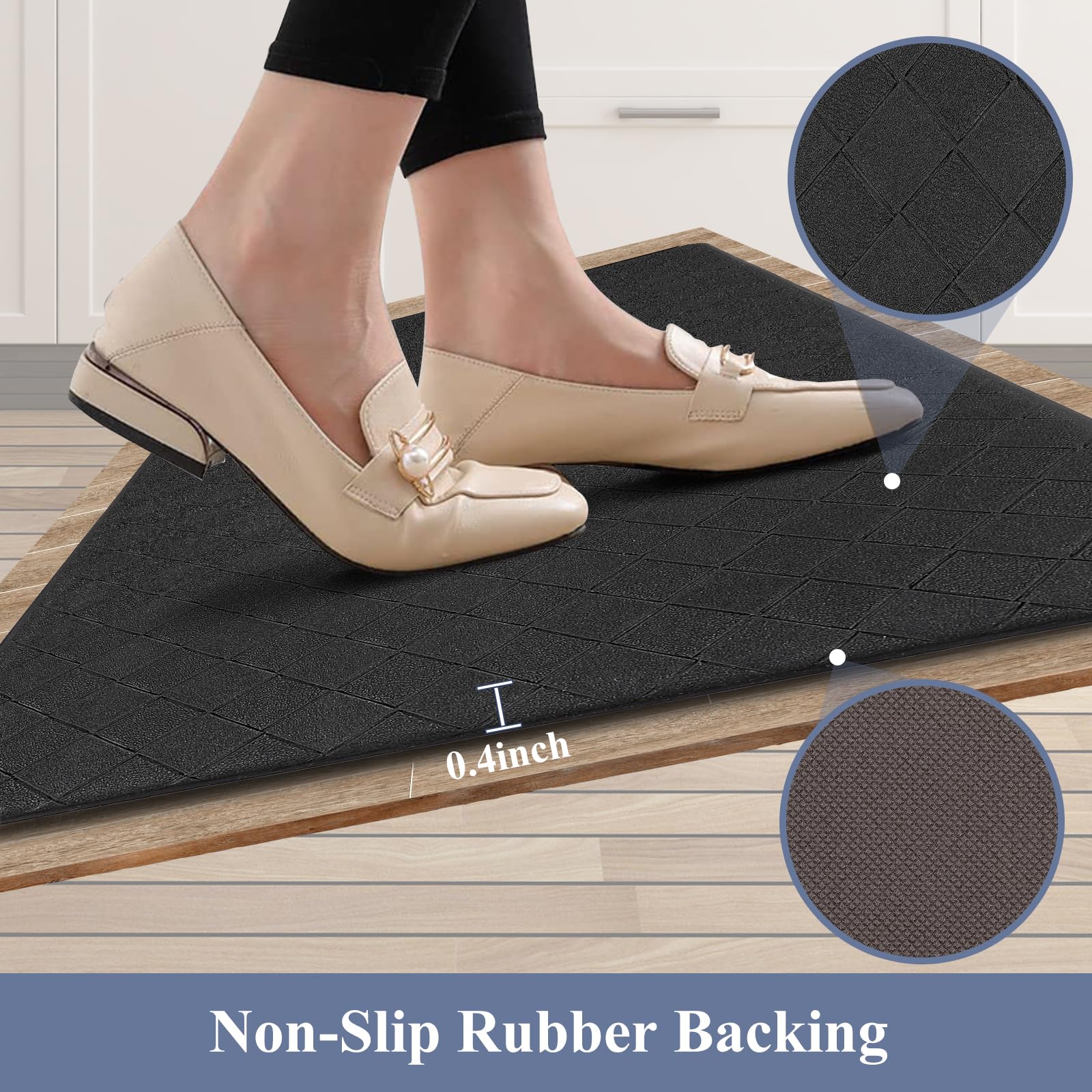HEBE runner in front of stove showing safe footing and protection benefit