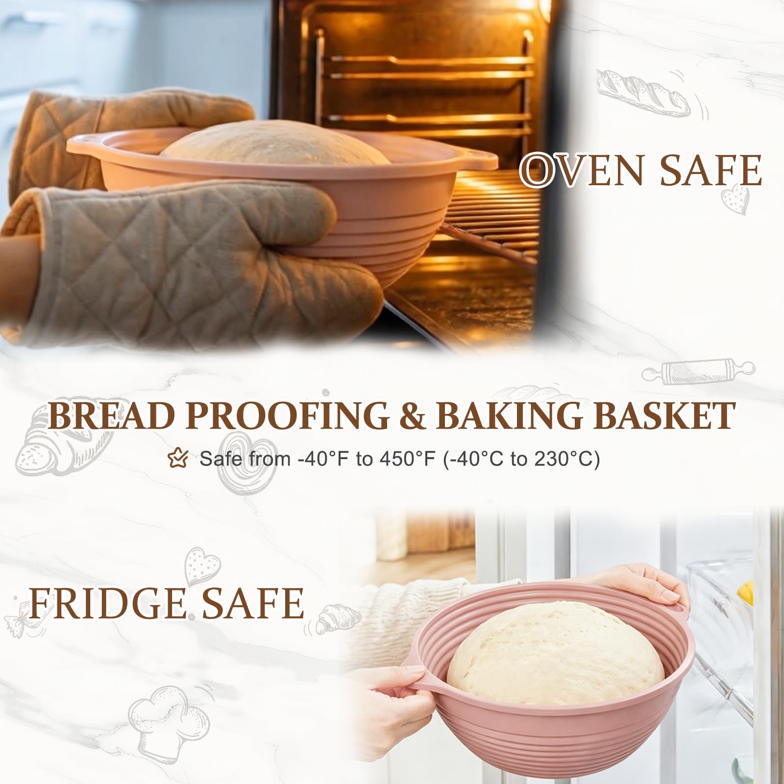 HEBEICRMY banneton in fridge proofing with dough illustrating cold fermentation compatibility