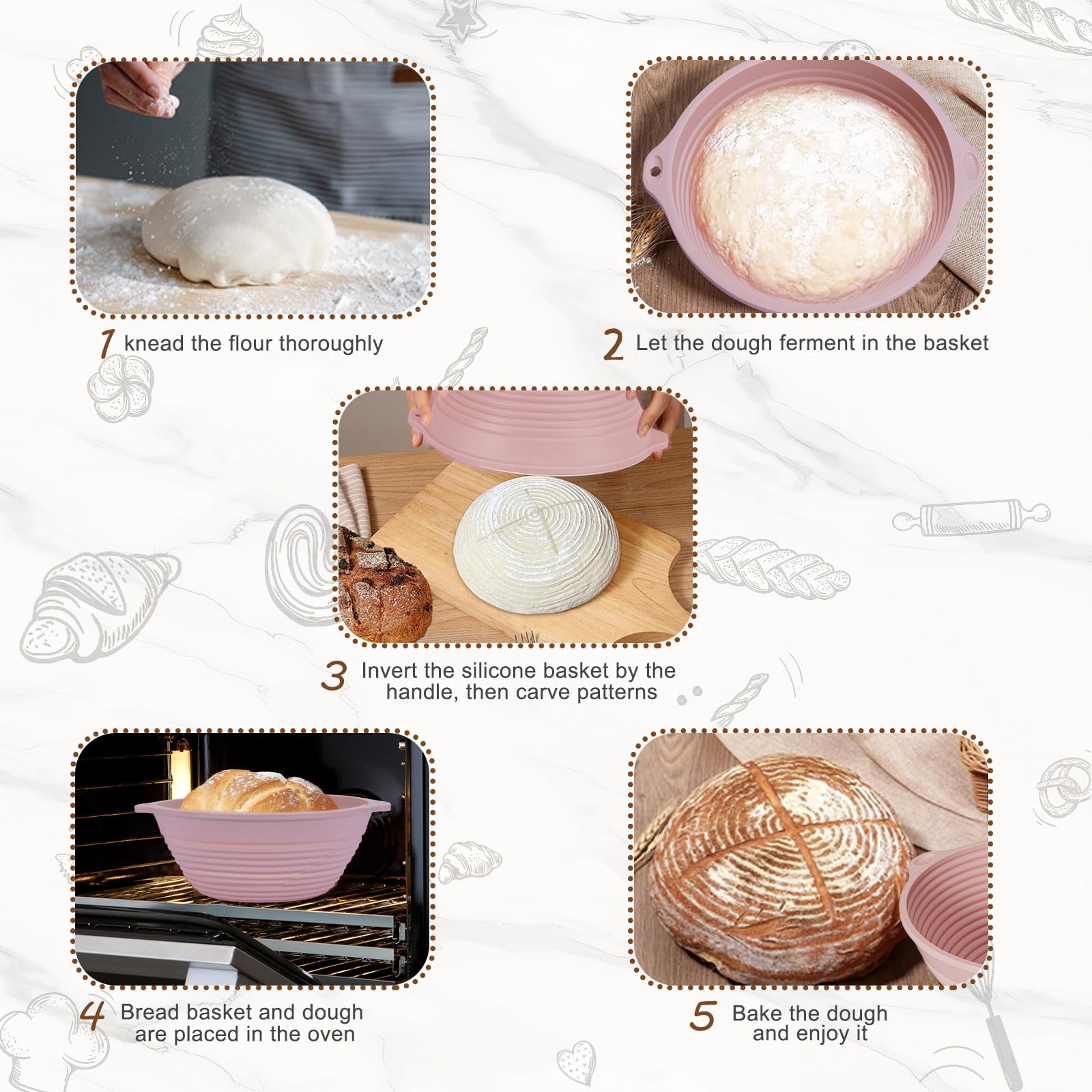 HEBEICRMY silicone texture surface closeup highlighting non-stick release and easy cleaning