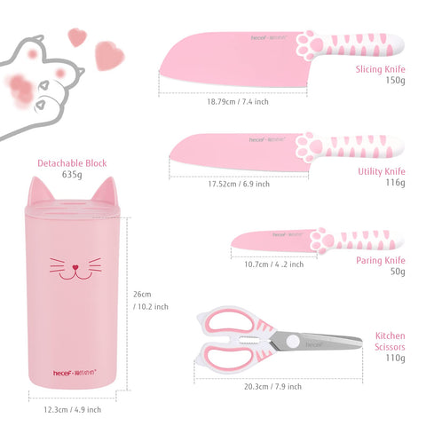 hecef close-up of cherry-pink nonstick blade showing easy-clean surface benefit