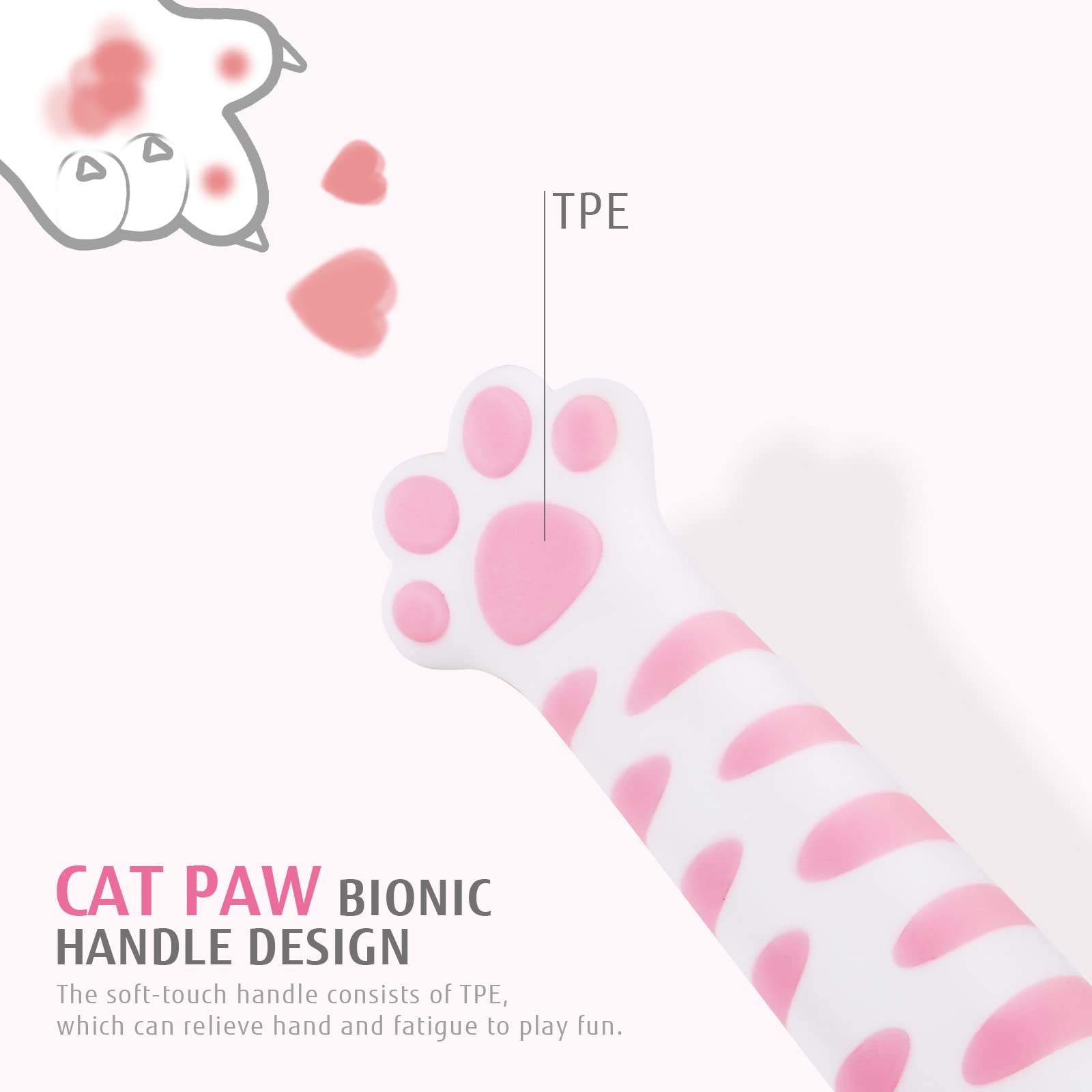 hecef handle detail displaying cat-paw texture for improved grip and comfort