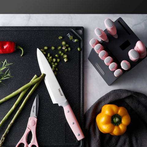 hecef included sharpener and scissors ready for maintenance and multiuse convenience