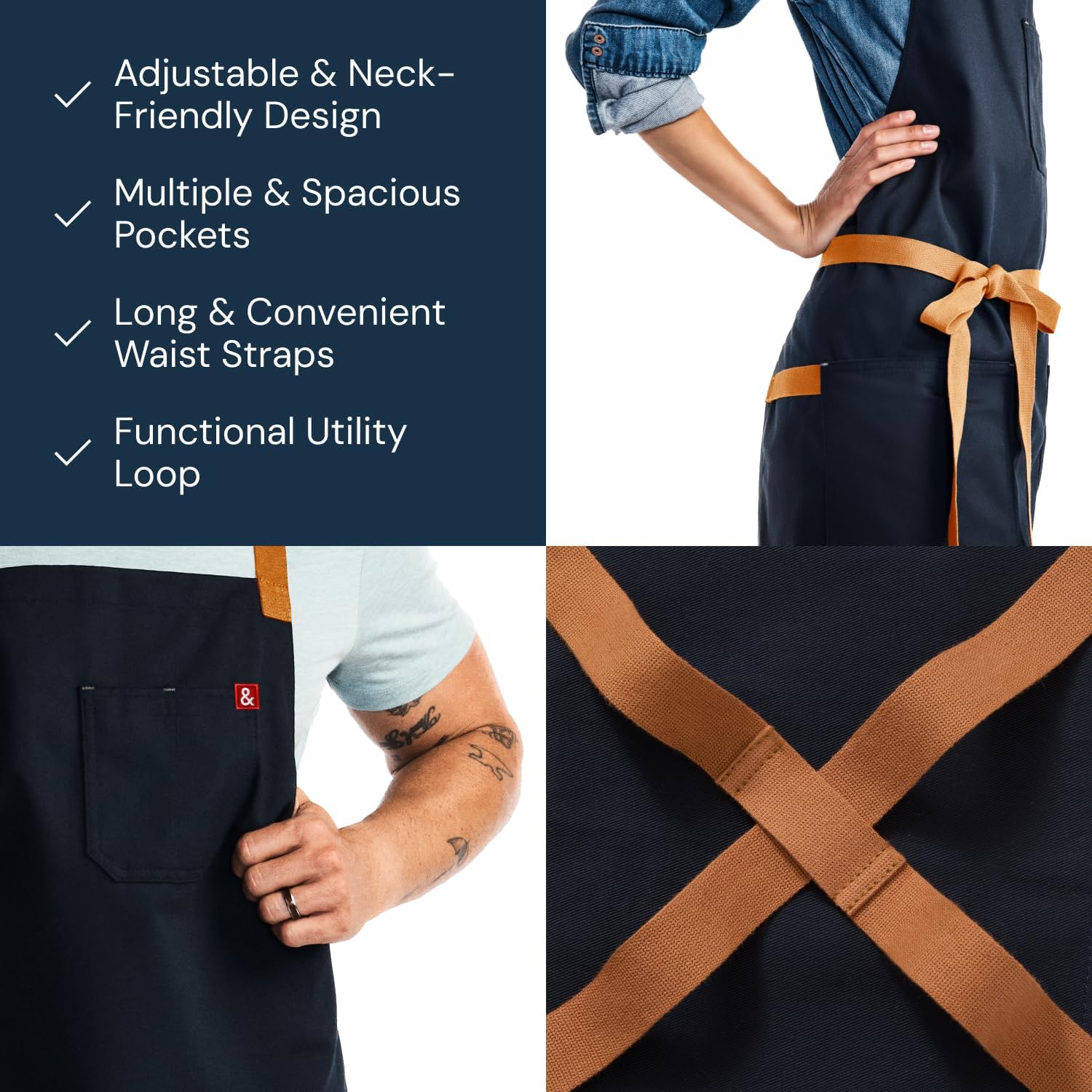 hedley & bennett towel loop carrying towel and tools for convenient workflow