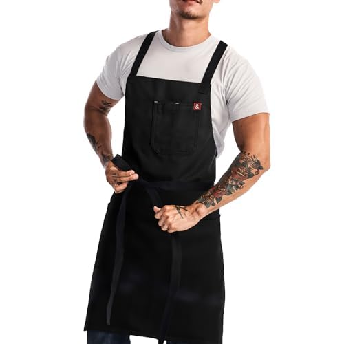 hedley & bennett apron front view showing coverage and professional look
