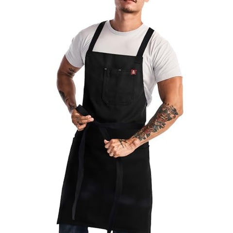 hedley & bennett apron front view showing coverage and professional look