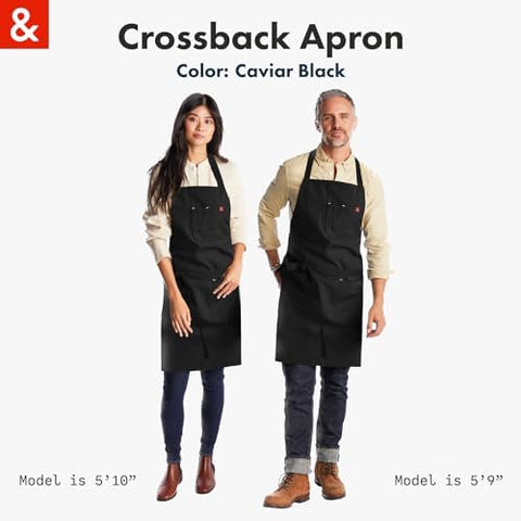 hedley & bennett apron next to ruler showing 33 by 30 inch coverage