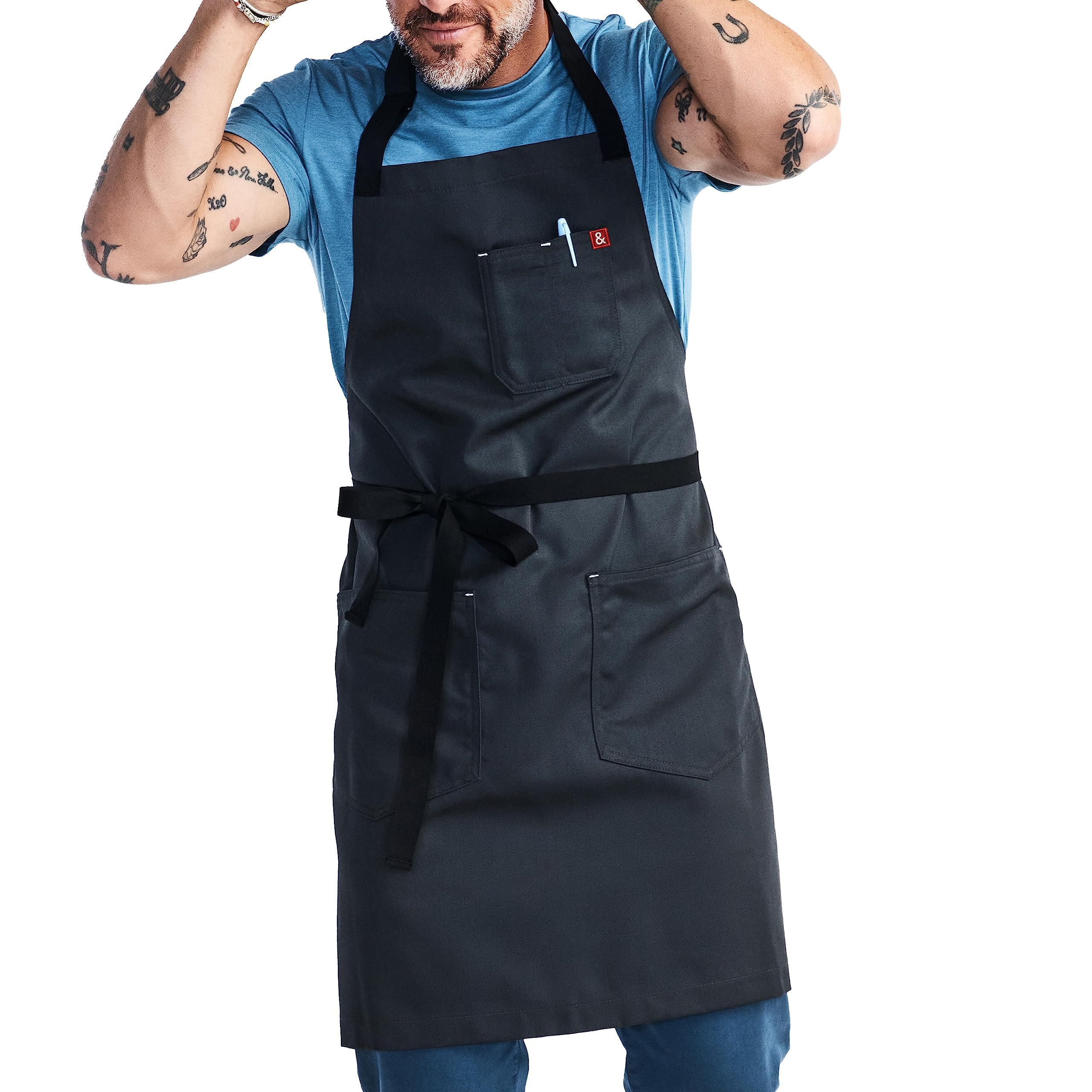 hedley & bennett front bib apron showing full coverage and professional look