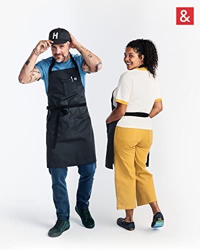hedley & bennett apron size comparison on model showing fit and coverage