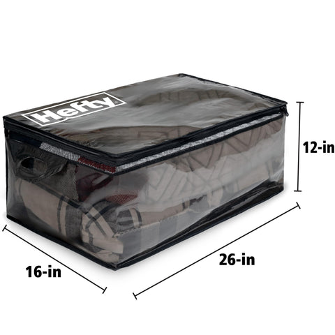 Hefty internal capacity open with bedding inside showing roomy organization benefit