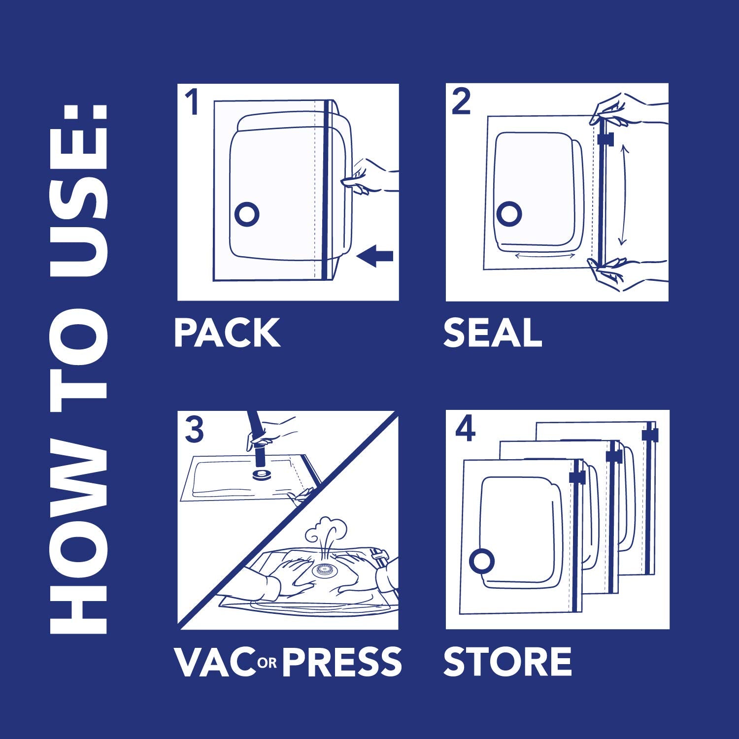 Hefty Shrink-Pak compressed blanket in cube saves closet and shelf space
