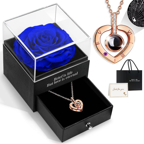 HEGUD preserved rose gift box front view showing elegant presentation and ready-to-gift benefit