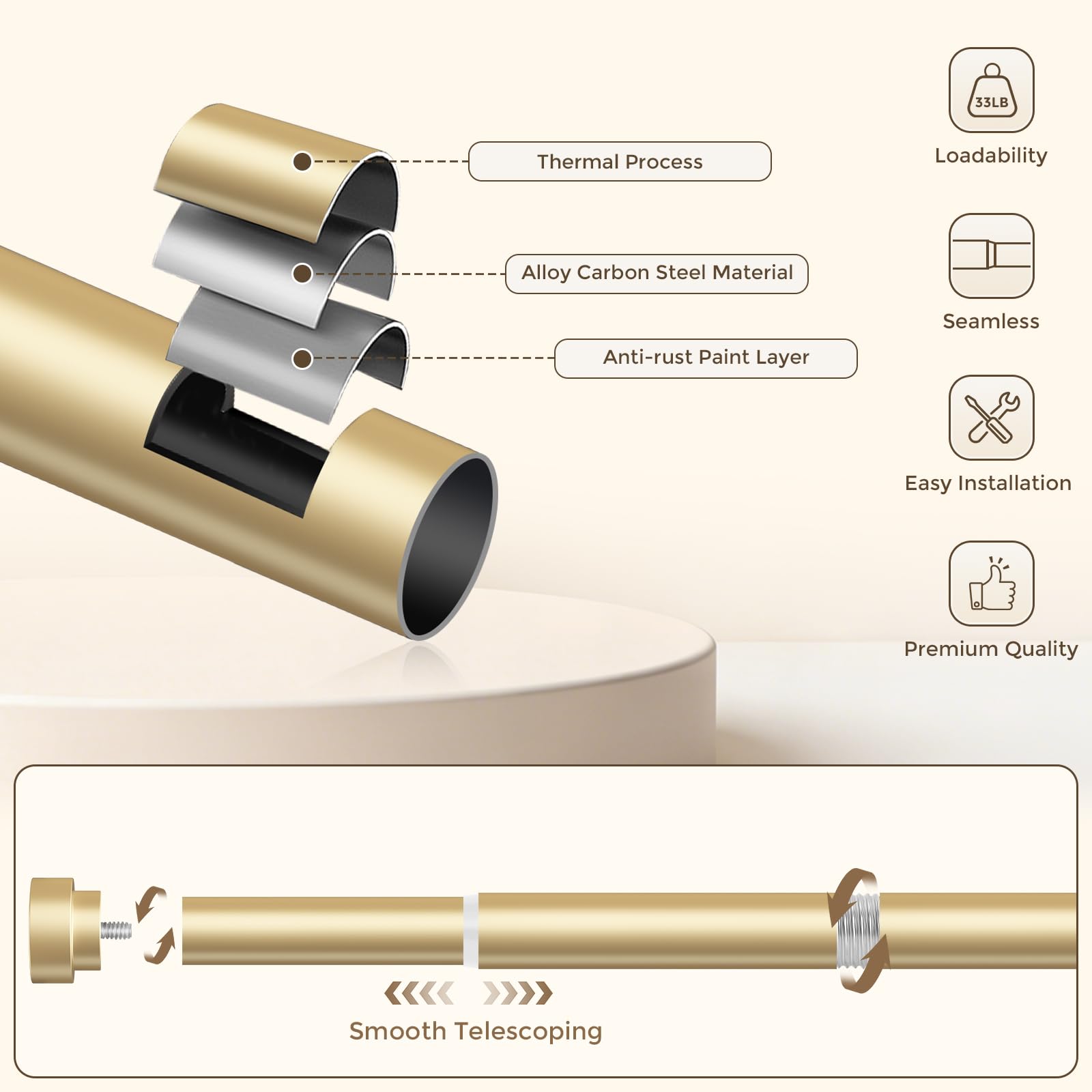 hei! dear installed across a living room window adding polished style and reliable support