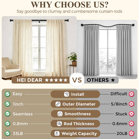 hei! dear curtain rod installed in living room for clean aesthetic