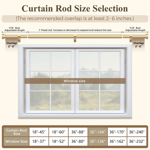 hei! dear rod beside measuring tape showing scale and exact length options for windows