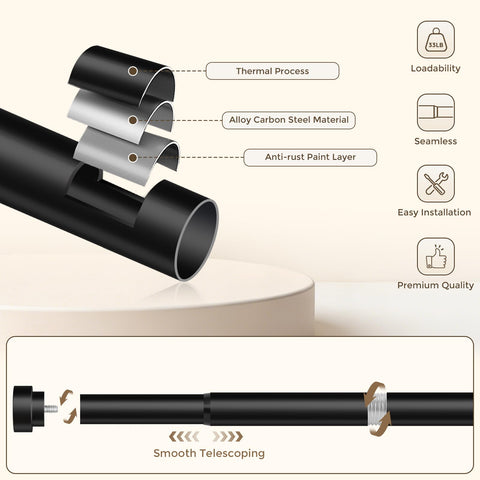 hei! dear rod beside tape measure illustrating adjustable length