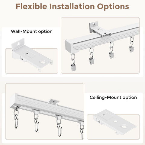 hei! dear wall-mounted rail example illustrating flexible installation options and neat finish