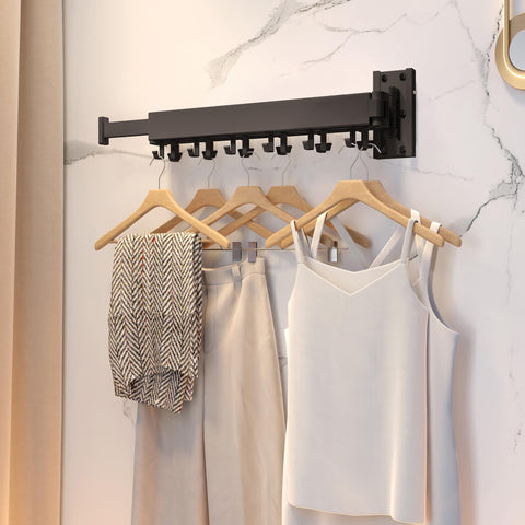 HEILAIYI folded rack flat against wall saving space in small rooms