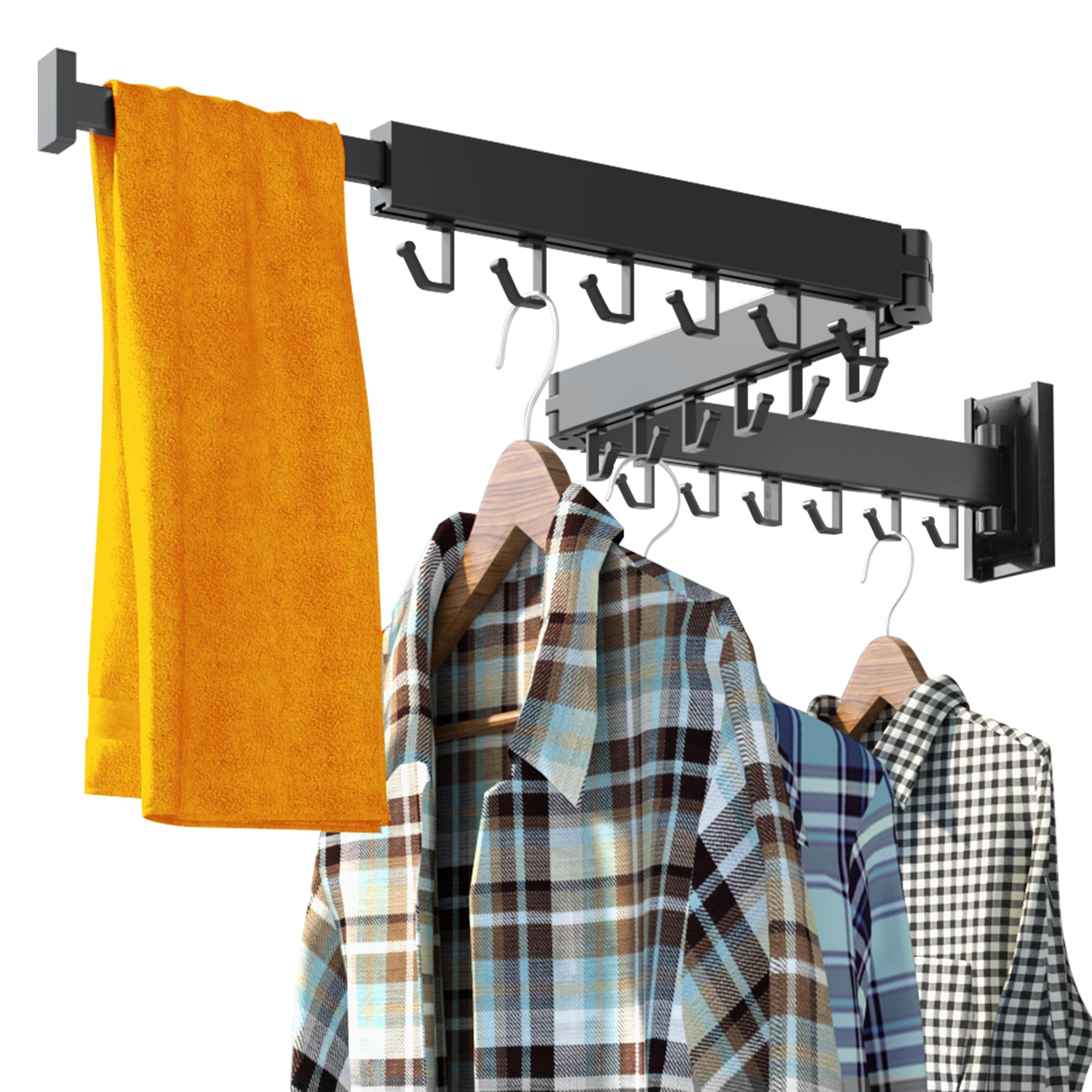 HEILAIYI front view mounted rack showing compact profile and easy access