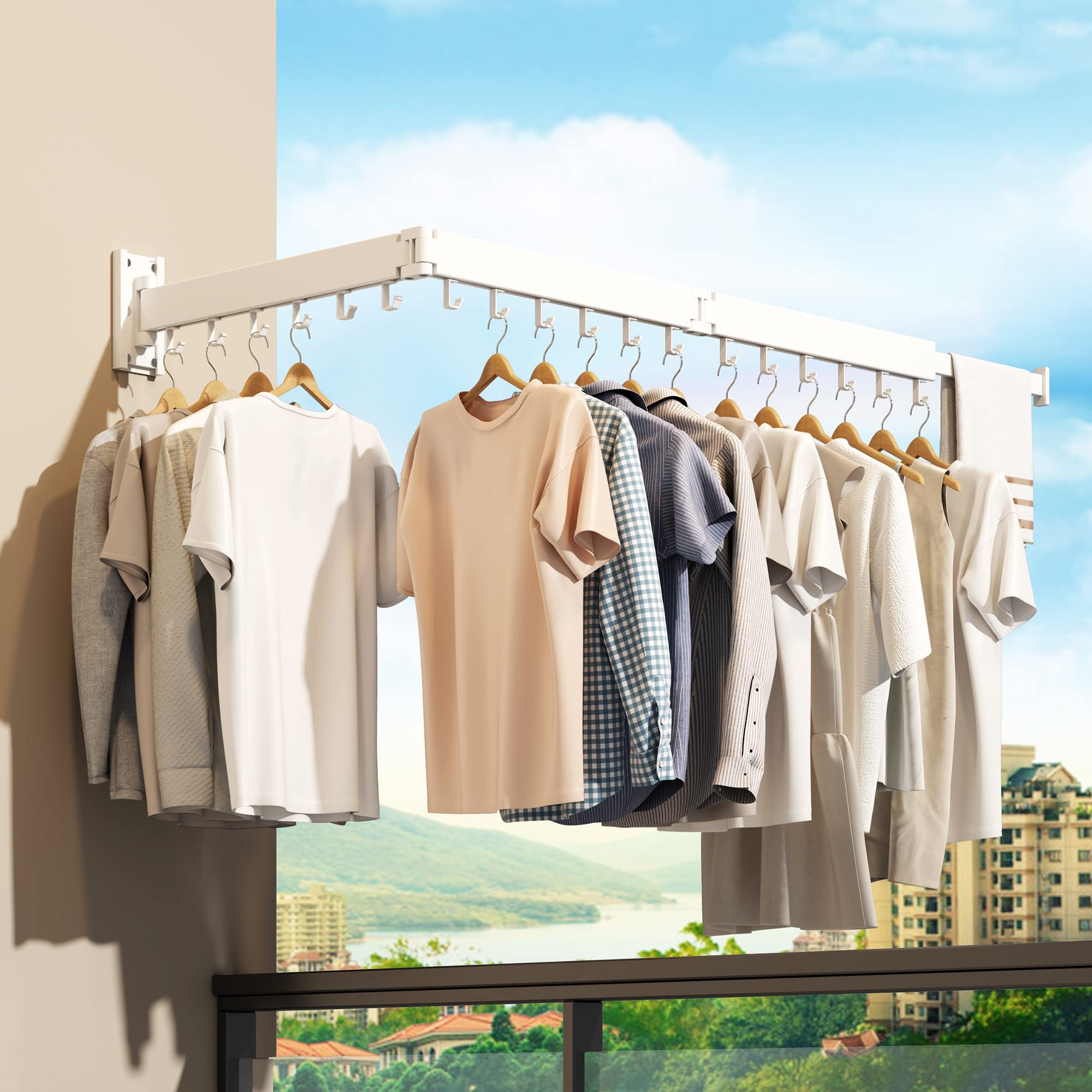 HEILAIYI three extendable poles detail maximizing drying capacity
