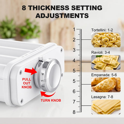 Heiolkako mounted on KitchenAid making fresh pasta quickly and consistently