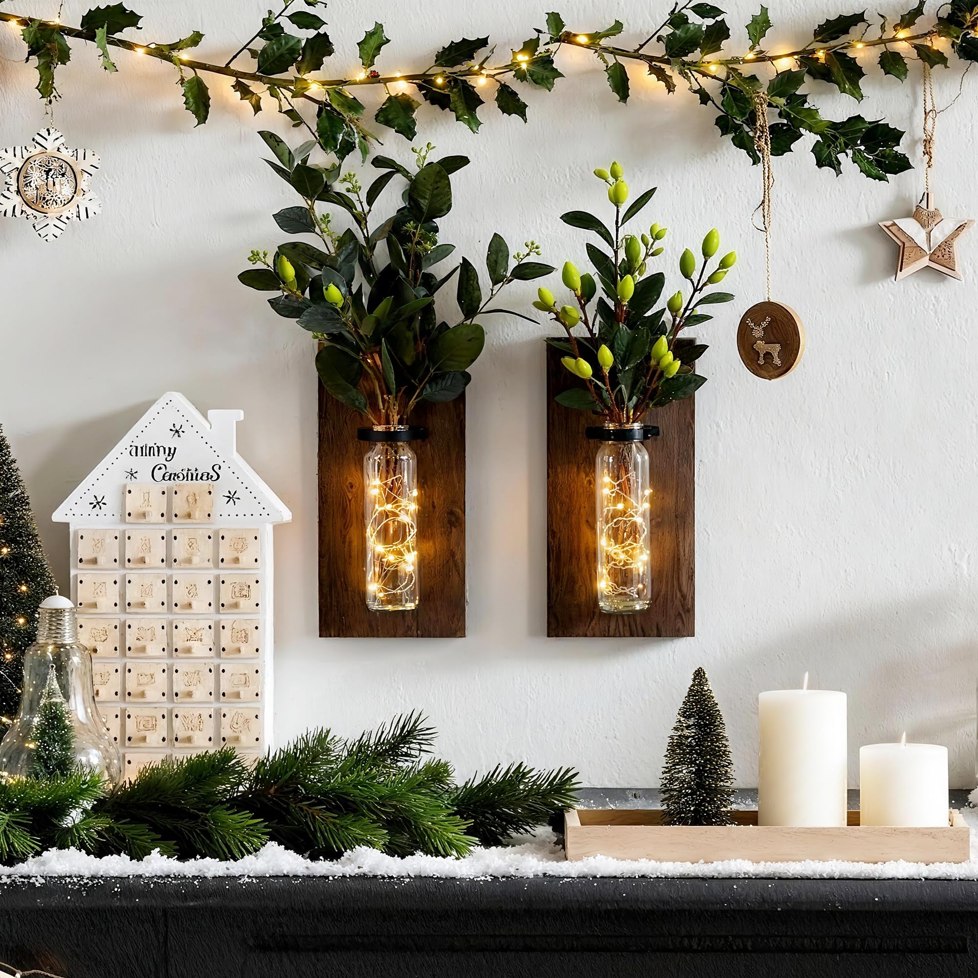 Heiple styled sconces with dried flowers showing ready-to-gift farmhouse charm benefit
