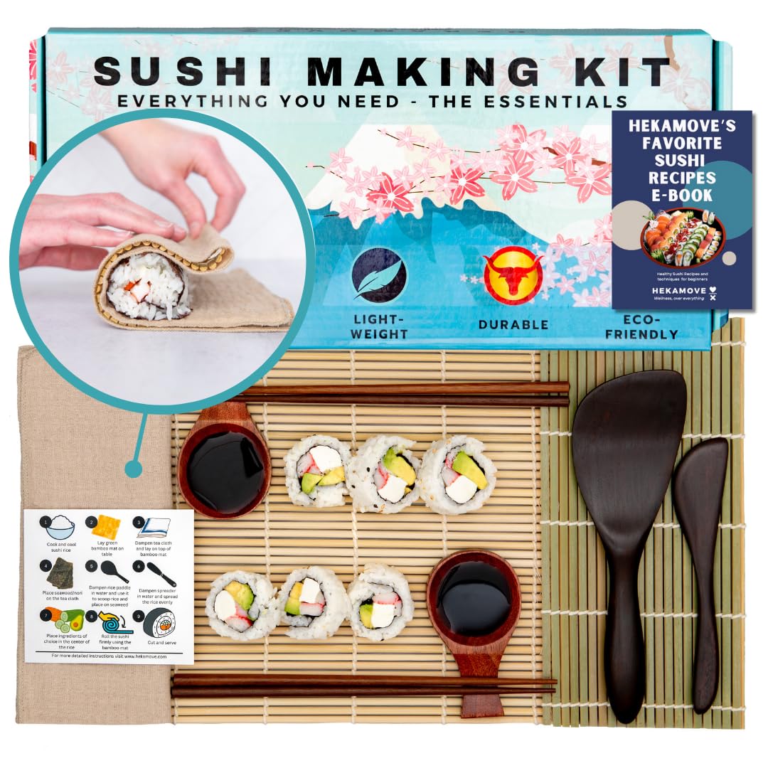 HEKAMOVE front packaging shot showing full eco-friendly sushi kit benefits