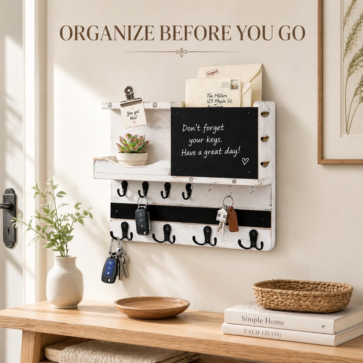 HEKOOLA blackboard with magnets for notes and visible reminders