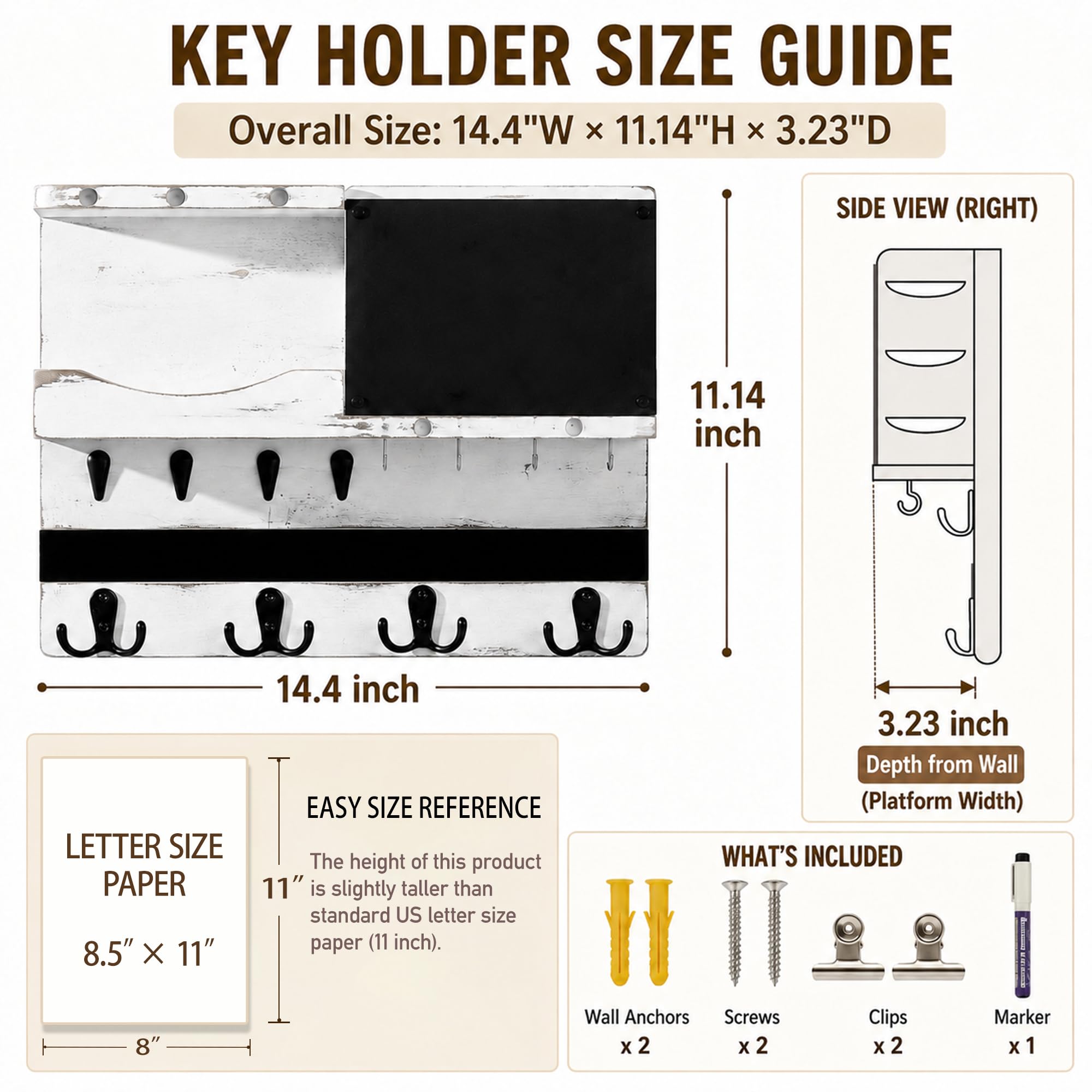 HEKOOLA shelf holding keys and sunglasses for quick grab convenience