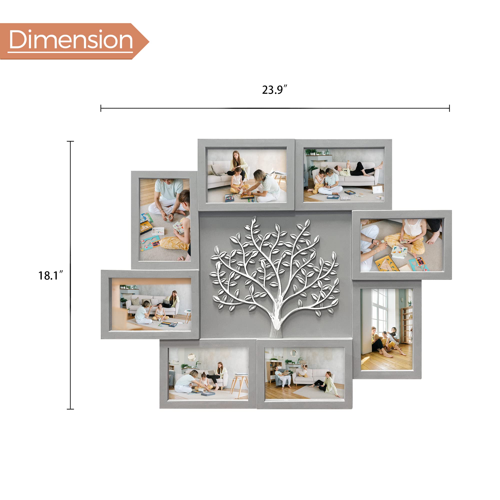 HELLO LAURA collage frame hanging above sofa for home styling inspiration