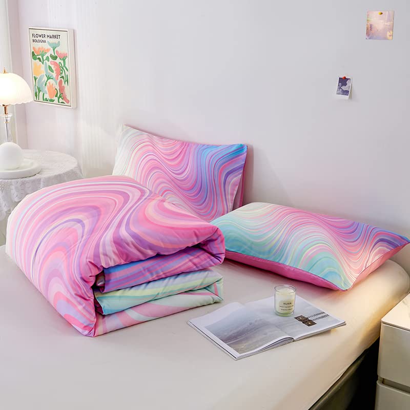 Helloosuu comforter on bed lifestyle shot creating a cheerful, styled bedroom scene