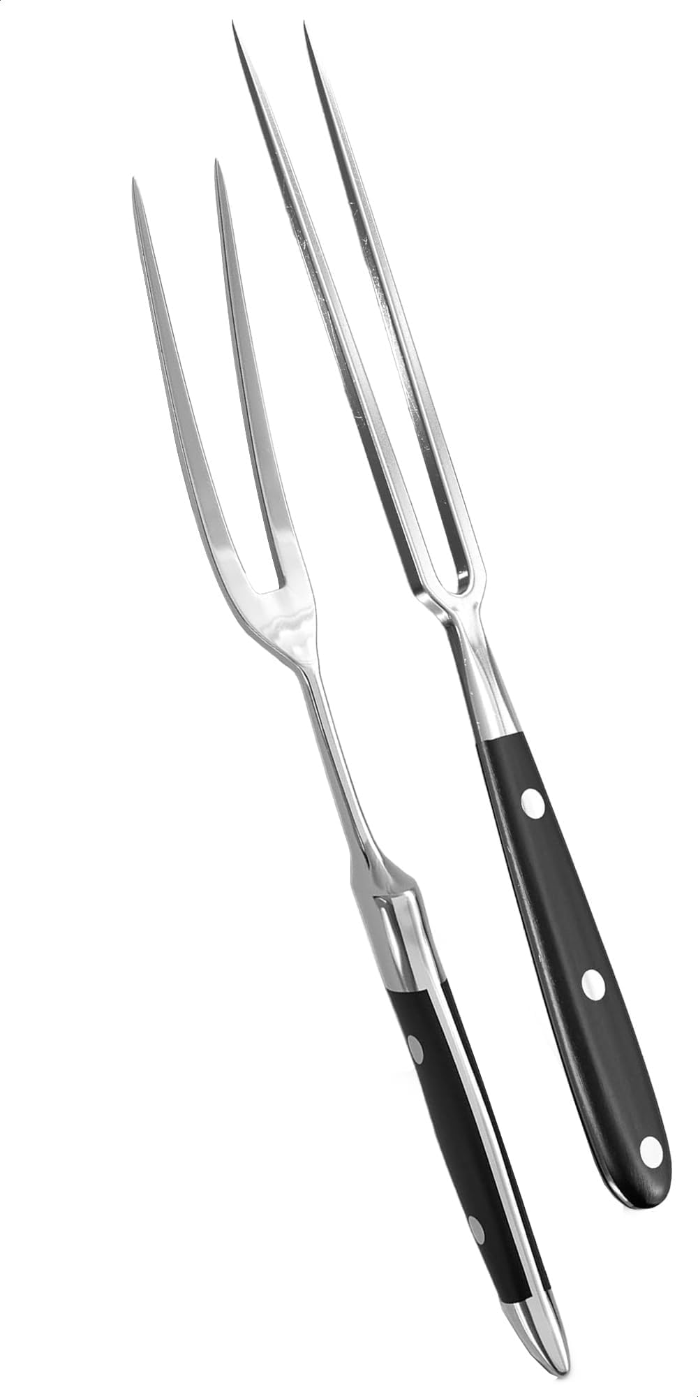 HELVETIOS front view of both forks showing design and length for better control