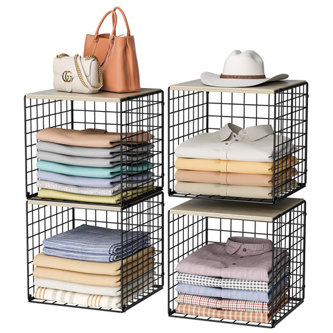 Hencawima front view of 4-tier organizer showing compact, space-saving storage