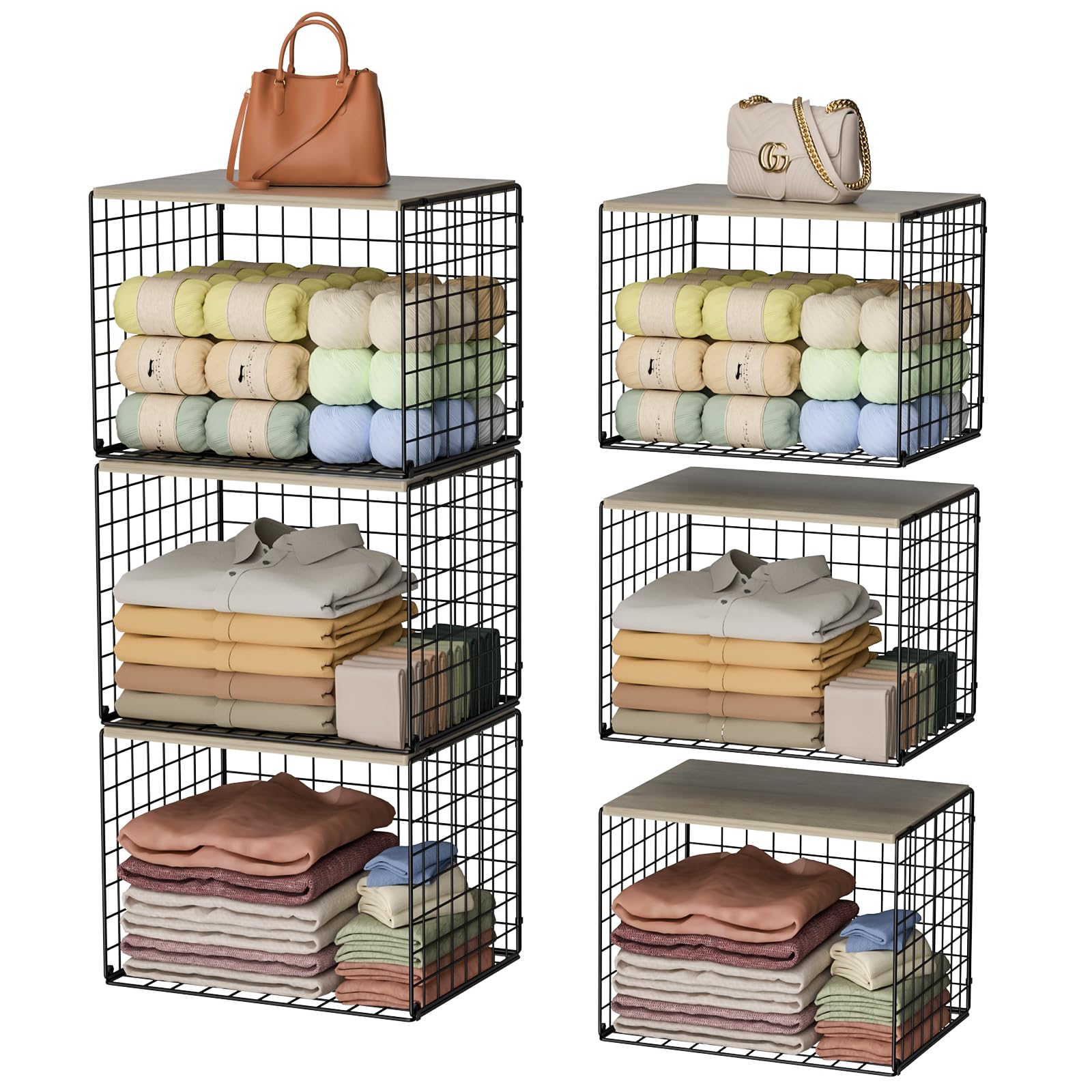 Hencawima front view showing three organizers and efficient storage benefit