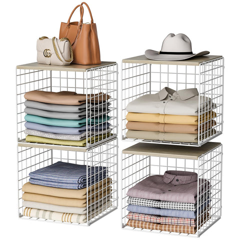 Hencawima front view of four-pack stack showing organized clothing and bags benefit