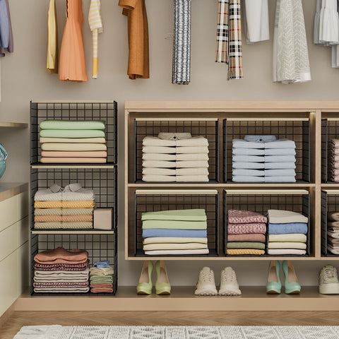 Hencawima in wardrobe under hanging clothes saving low-clearance space