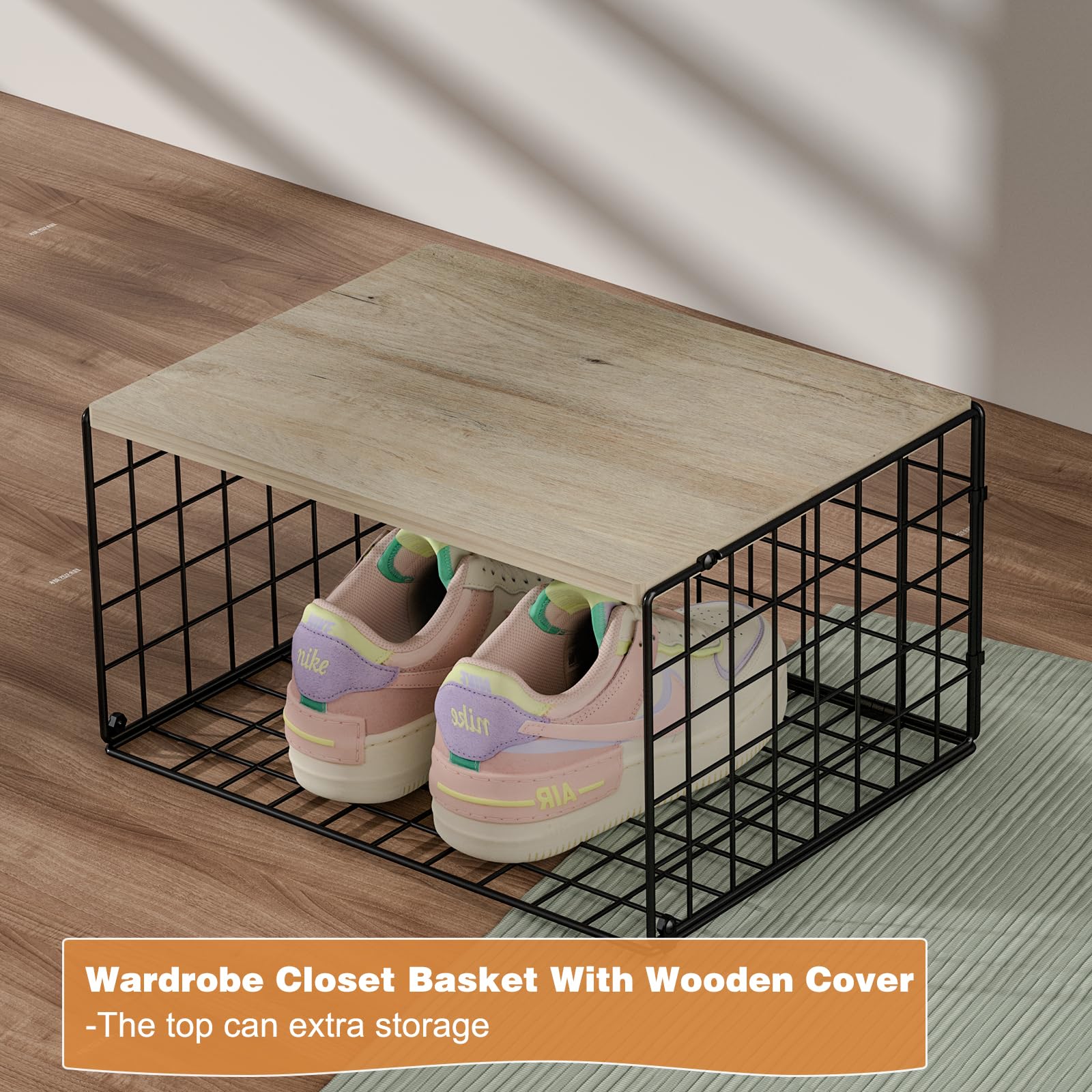Hencawima styled in bedroom showcasing modern black-and-wood look for home organization