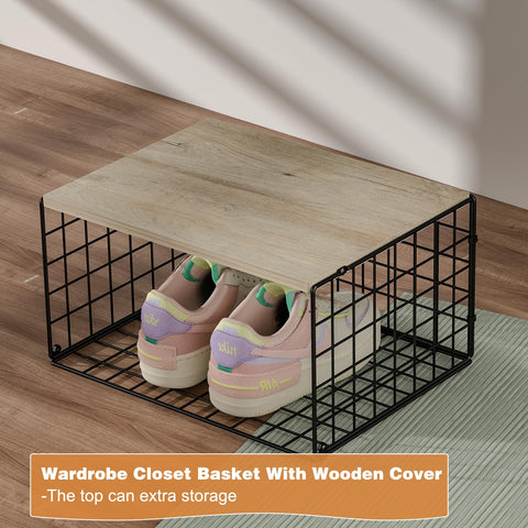 Hencawima styled in bedroom showcasing modern black-and-wood look for home organization