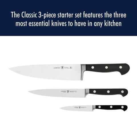 HENCKELS blade close-up highlighting sharp edge and precision cutting