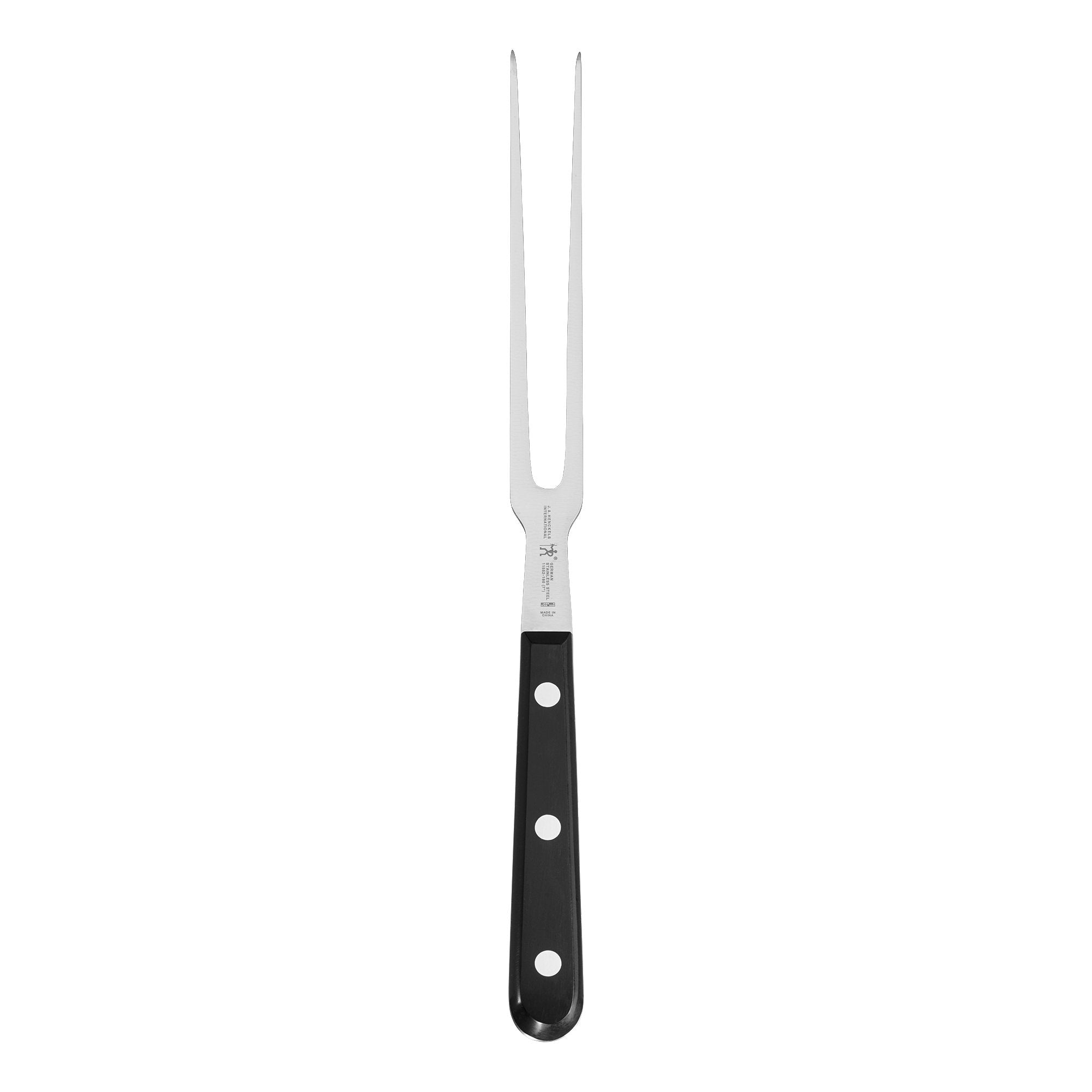 HENCKELS Classic carving fork front profile showing handle and tines for comfortable control