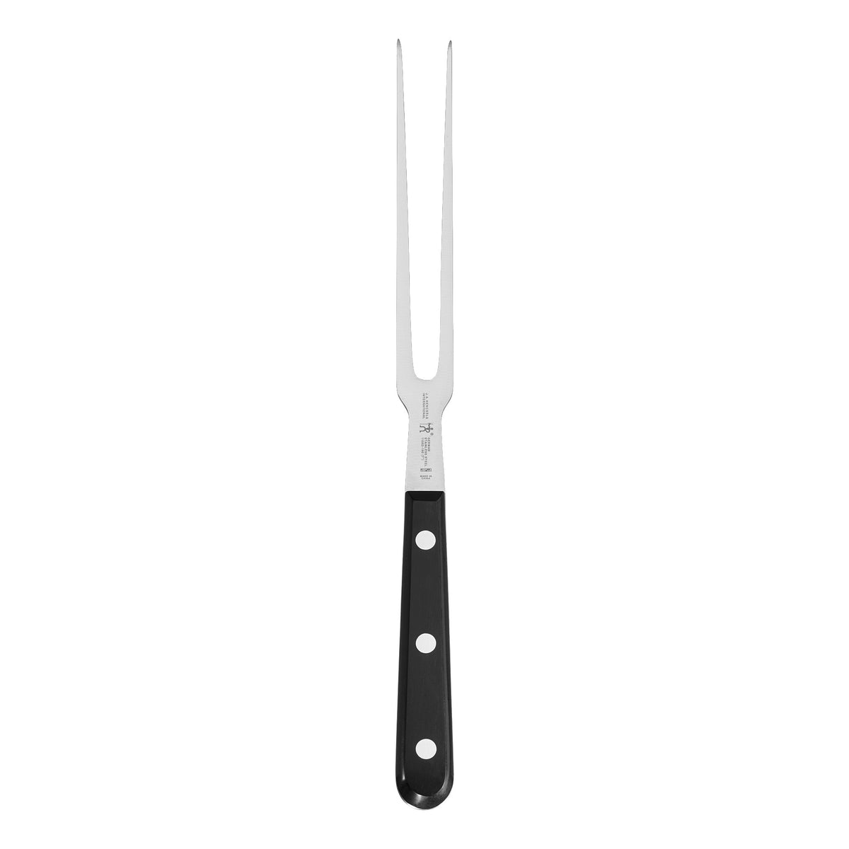 HENCKELS Classic carving fork front profile showing handle and tines for comfortable control
