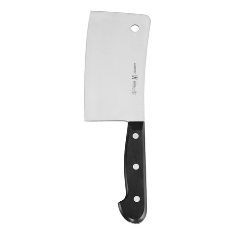 HENCKELS cleaver front view showing broad blade and balance for efficient cutting