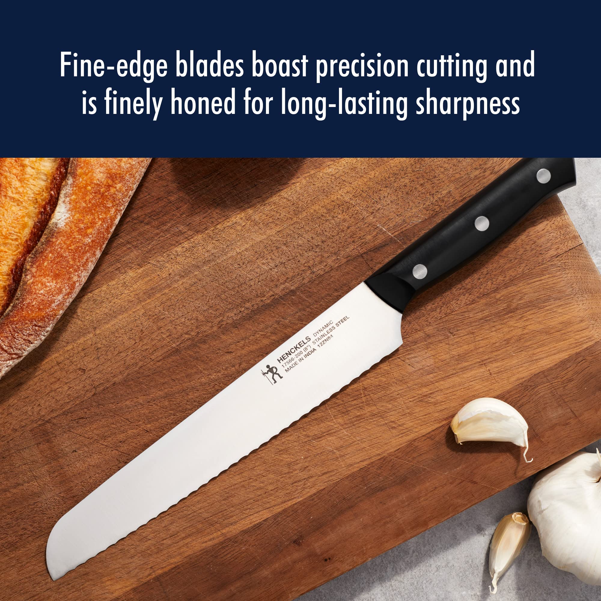 HENCKELS full five-piece set on wood counter for versatile meal prep