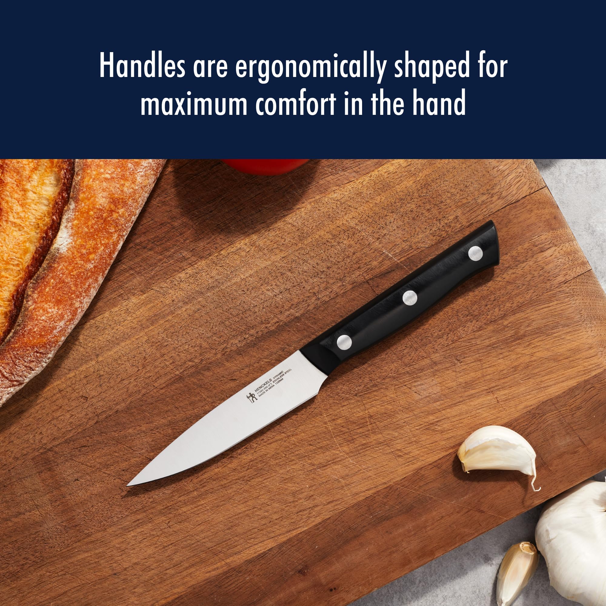 HENCKELS paring knife detail shown for precise peeling control