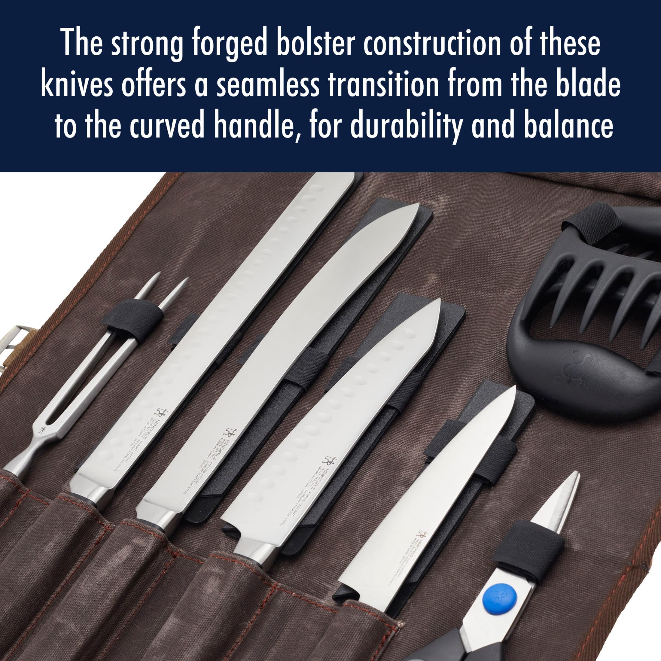 HENCKELS carving fork stabilizing roast for precise, even serving